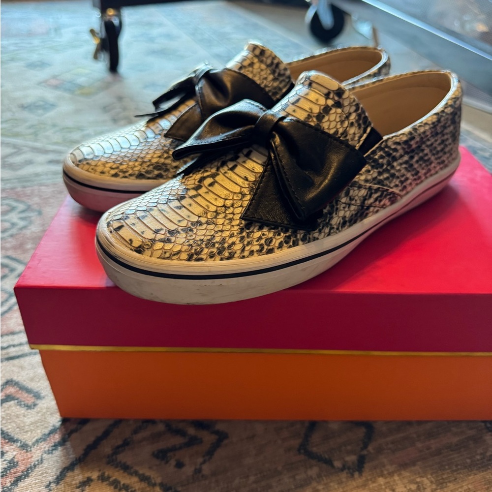 Kate Spade Black and White Snakeskin Sneakers